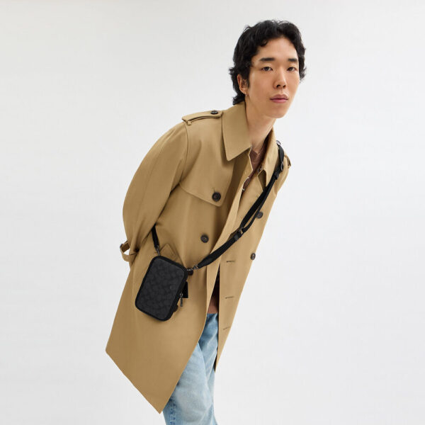 Coach Aden Crossbody In Signature Canvas (Charcoal) - Image 2