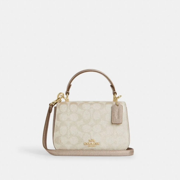 Coach Lysa Top Handle Bag In Signature Canvas (Champagne) - Image 2