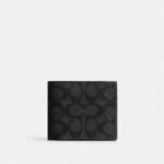 Coach Id Billfold Wallet In Signature Canvas (Charcoal)