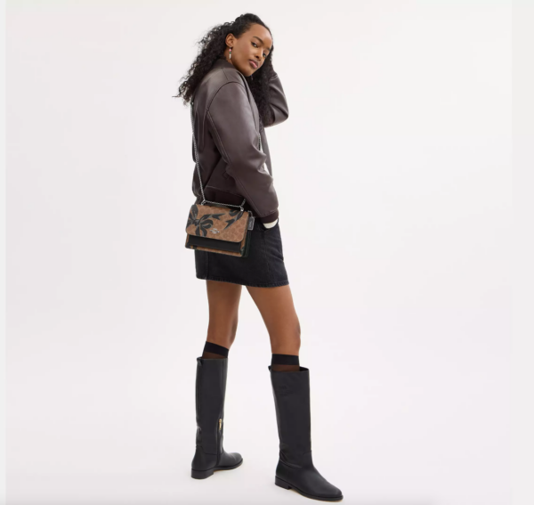 Coach Klare Crossbody Bag In Signature Canvas With Bow Print (Tan Black Multi) - Image 4