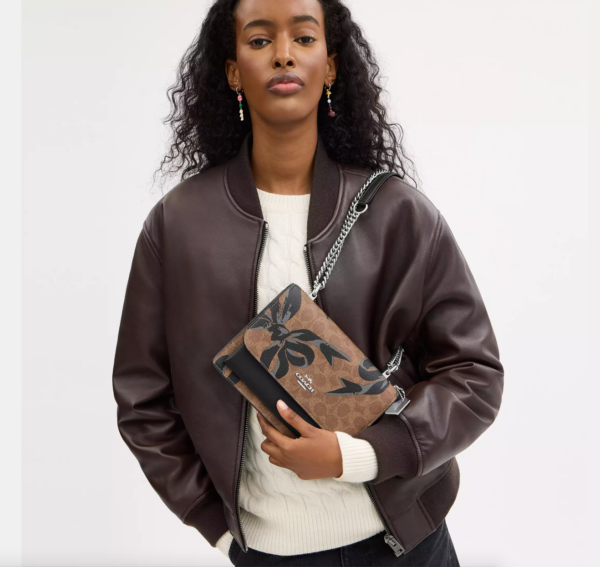 Coach Klare Crossbody Bag In Signature Canvas With Bow Print (Tan Black Multi) - Image 3