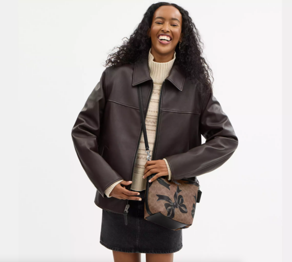 Coach City Bucket Bag In Signature Canvas With Bow Print (Tan Black Multi) - Image 4