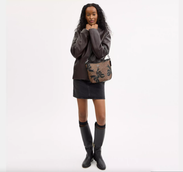 Coach City Bucket Bag In Signature Canvas With Bow Print (Tan Black Multi) - Image 3