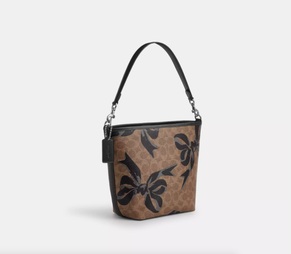 Coach City Bucket Bag In Signature Canvas With Bow Print (Tan Black Multi) - Image 2