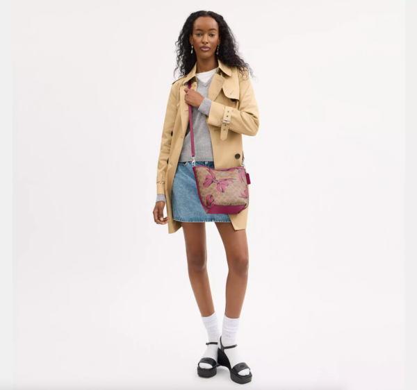 Coach City Bucket Bag In Signature Canvas With Bow Print (Tan Pink Multi) - Image 4