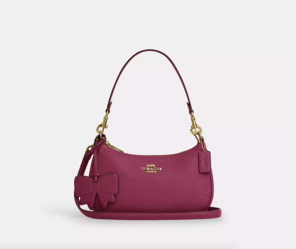 Coach Teri Shoulder Bag With Bow Charm(Pink)