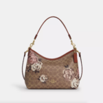 Coach Laurel Shoulder Bag In Signature Canvas With Rose Print (Tan Multi)