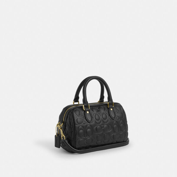 Coach Mini Rowan Crossbody Bag In Signature Leather (Black) - Image 5
