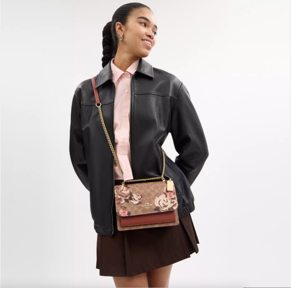 [Pre Order]- Coach Klare Crossbody Bag In Signature Canvas With Rose Print (Tan Multi) - Image 3