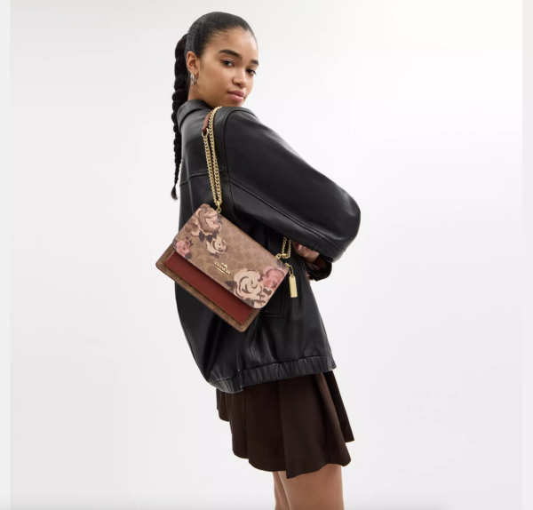 [Pre Order]- Coach Klare Crossbody Bag In Signature Canvas With Rose Print (Tan Multi) - Image 2