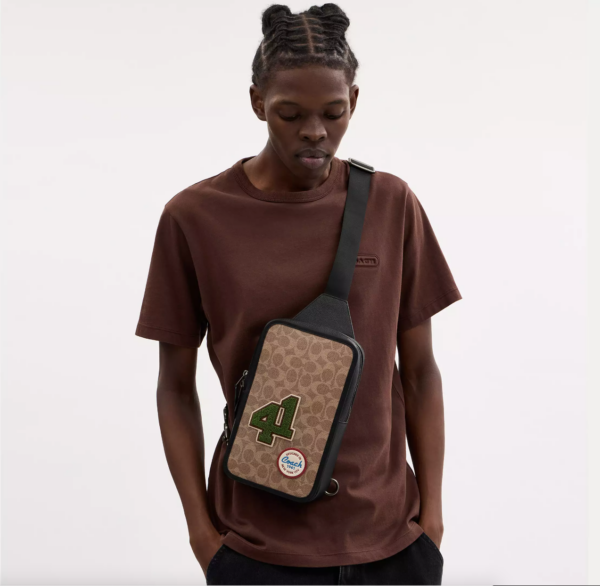 [Pre Order]- Coach Sullivan Pack In Signature Canvas With Patches (Tan Multi) - Image 3