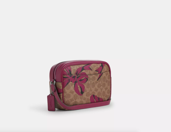 Coach Jamie Camera Bag In Signature Canvas With Bow Print (Tan Pink Multi) - Image 3