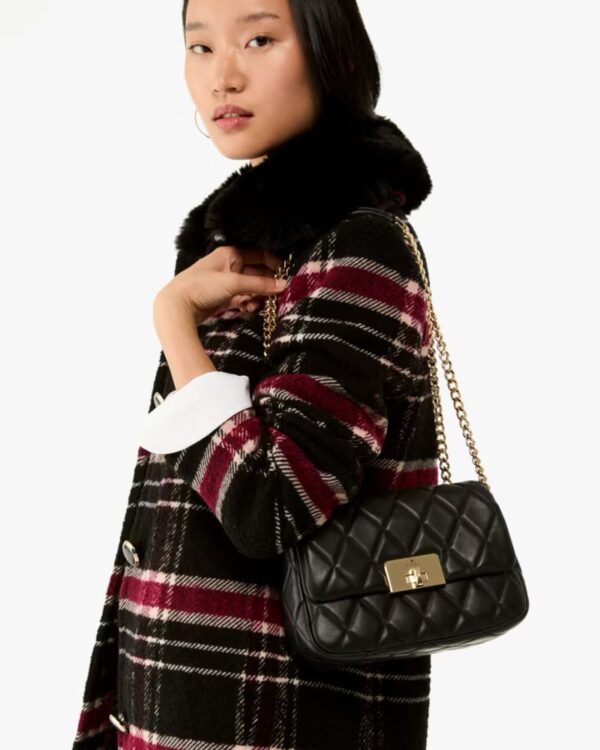 Kate Spade Carey Quilted Small Flap Crossbody (Black) - Image 4
