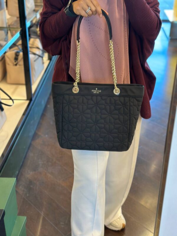 Kate Spade Spade Flower Quilted Fabric XL Tote (Black) - Image 6