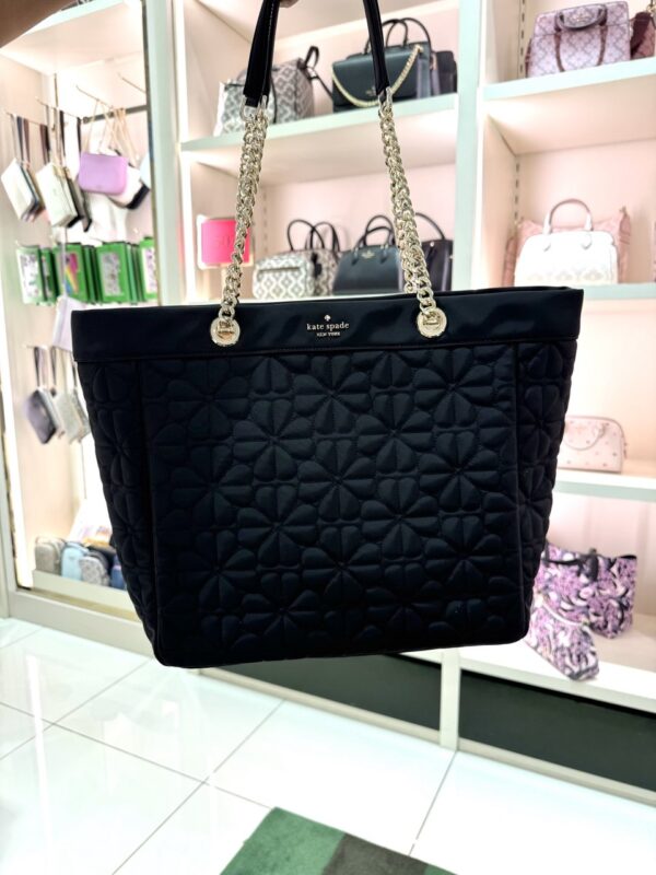 Kate Spade Spade Flower Quilted Fabric XL Tote (Black) - Image 5