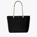 Kate Spade Spade Flower Quilted Fabric Small Tote (Black)