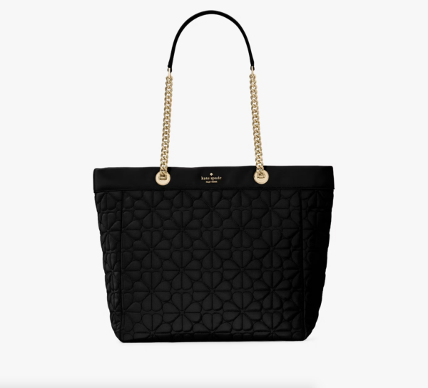Kate Spade Spade Flower Quilted Fabric XL Tote (Black)