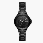 DKNY Chambers Three-Hand Black Stainless Steel Watch (NY6668) NEW YEAR OFFER