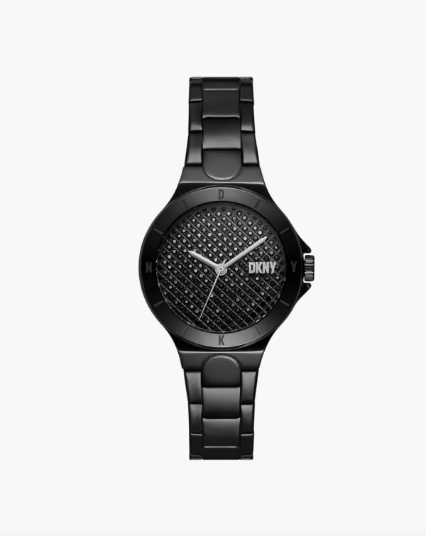 DKNY Chambers Three-Hand Black Stainless Steel Watch (NY6668) NEW YEAR OFFER