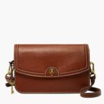 Fossil Ainsley Flap Crossbody (Medium Brown)