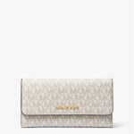 Michael Kors Jet Set Large Logo Trifold Wallet (Vanilla)