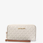 Michael Kors Jet Set Signature Logo Smartphone Wristlet (Vanilla)