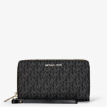 Michael Kors Jet Set Signature Logo Smartphone Wristlet (Black)