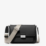 Michael Kors Bradshaw Medium Leather Messenger Bag (Black)
