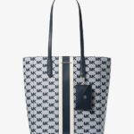 Michael Kors Vincent Large Logo Jacquard Tote Bag with Card Case (Navy) HARI RAYA SPECIAL