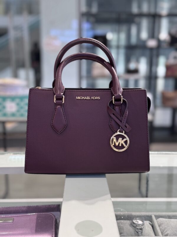 Michael Kors Sheila Small Saffiano Leather Satchel (Oxblood) - HARI RAYA SPECIAL