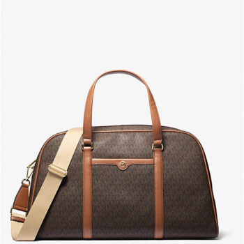 Michael Kors Jet Set Travel Extra-Large Signature Logo Weekender Bag (Brown)