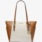 [Pre Order]- Michael Kors Charlotte Large Logo and Leather Top-Zip Tote Bag (Vanilla)