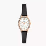 Fossil Penny Three-Hand Black Leather Watch (BQ3974)
