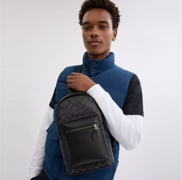 [Pre Order] - Coach West Pack In Signature Canvas (Charcoal) - Image 3