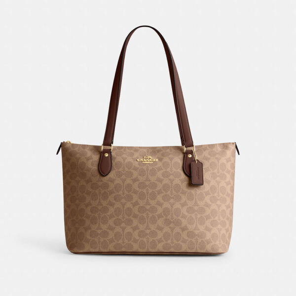 [Pre Order]- Coach Gallery Tote Bag In Signature Canvas (Tan Brown)