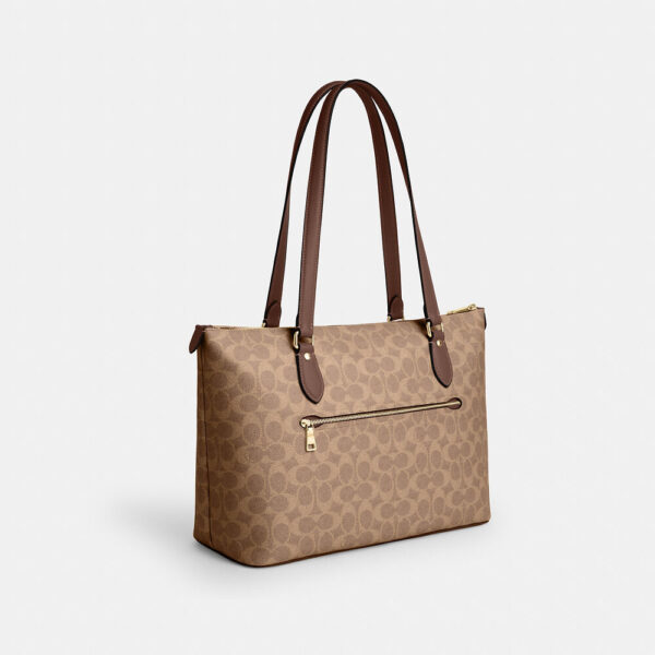 [Pre Order]- Coach Gallery Tote Bag In Signature Canvas (Tan Brown) - Image 4