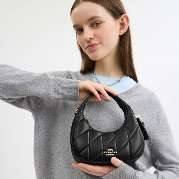 Coach Carmen Mini Crossbody Bag With Quilting (Black) - Image 6