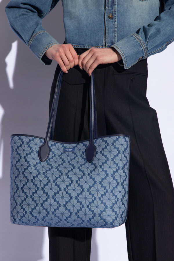 Kate Spade Spade Flower Jacquard Denim Bleecker Large Tote (Parisian Navy Multi)- Boutique Collection - Image 4