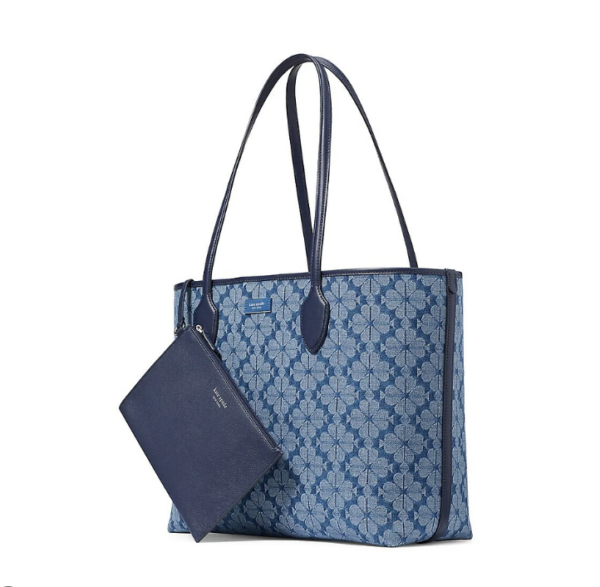 Kate Spade Spade Flower Jacquard Denim Bleecker Large Tote (Parisian Navy Multi)- Boutique Collection - Image 2
