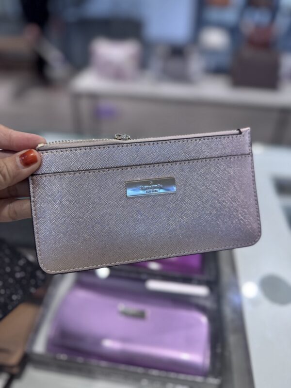 Kate Spade Kenzie  Metallic Saffiano Limited Edition Large Slim Card Holder (Rose Gold)