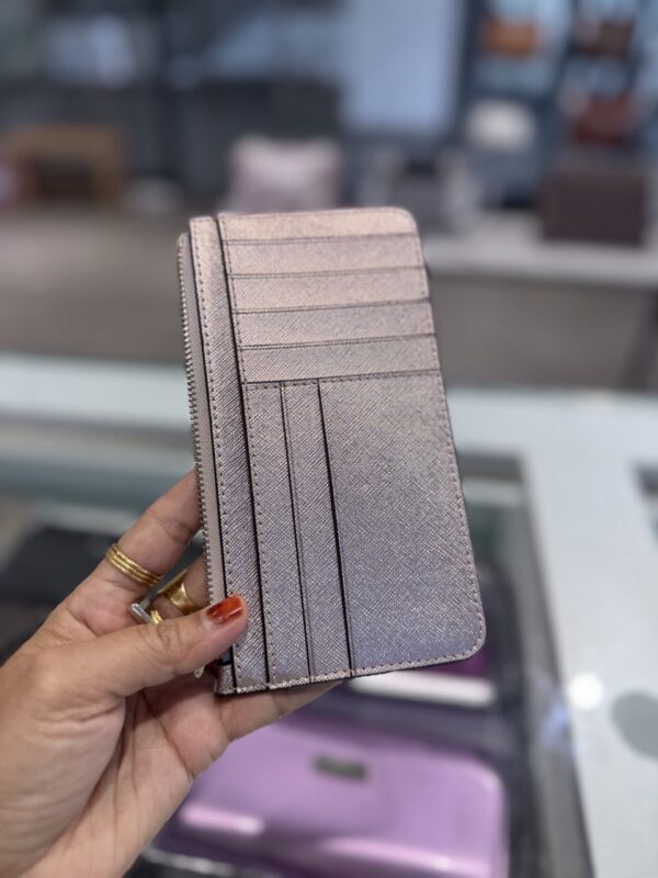 Kate Spade Kenzie  Metallic Saffiano Limited Edition Large Slim Card Holder (Rose Gold) - Image 2