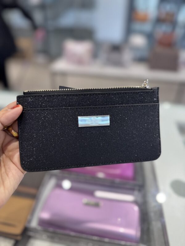 Kate Spade Kenzie Metallic Saffiano Limited Edition Large Slim Card Holder (Black)
