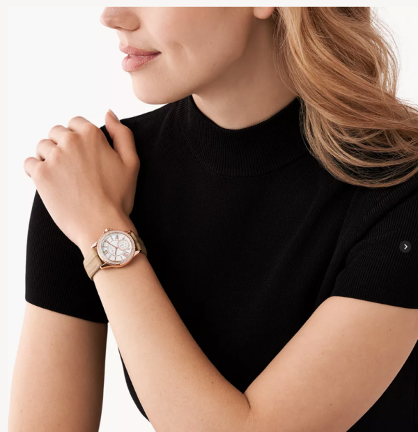 Michael Kors Mini Everest Three-Hand Luggage Suede Croco Leather Watch (MK4719) - Image 3