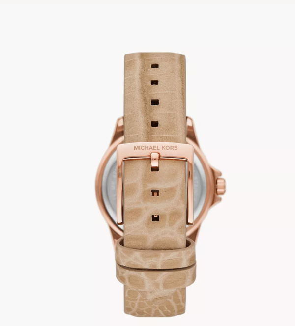 Michael Kors Mini Everest Three-Hand Luggage Suede Croco Leather Watch (MK4719) - Image 2