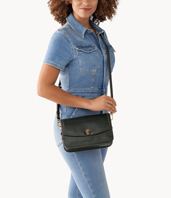 Fossil Ainsley Flap Crossbody (Black) - Image 2