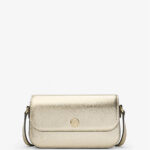 Michael Kors Jet Set Travel Small Pebbled Leather Crossbody Bag (Pale Gold)