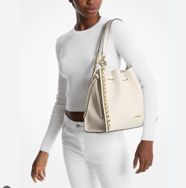 Michael Kors Mina Large  Chain Shoulder Bag (Cream)