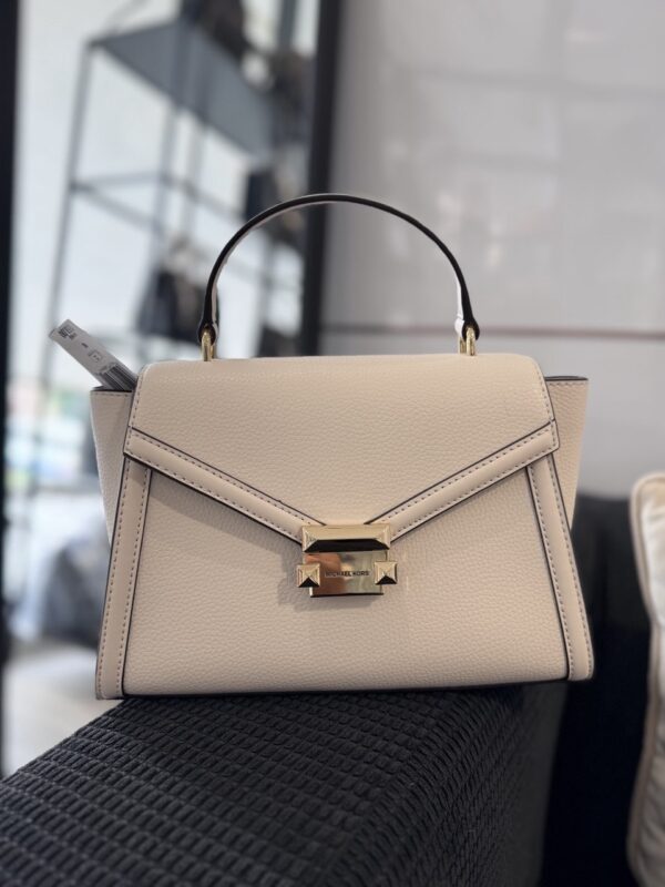 Michael Kors Whitney Medium Flap Top Handle Satchel (Light Cream)- HARI RAYA SPECIAL
