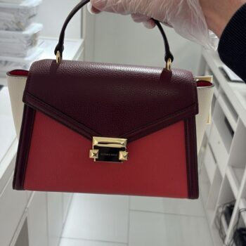 Michael Kors Whitney Medium Flap Top Handle Satchel (Oxblood Multi)