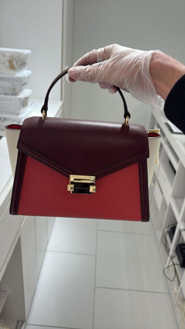 Michael Kors Whitney Medium Flap Top Handle Satchel (Oxblood Multi)